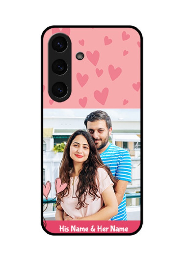 Galaxy S25 Plus 5G Custom Glass Phone CaseLove Design Peach Color