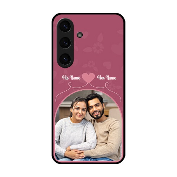Galaxy S25 Plus 5G Custom Glass Phone CaseLove Floral Design