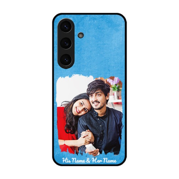 Galaxy S25 Plus 5G Custom Glass Phone Case - Blue Color Vintage Design Galaxy S25 Plus 5G Custom Glass Phone Case - Blue Color Vintage Design