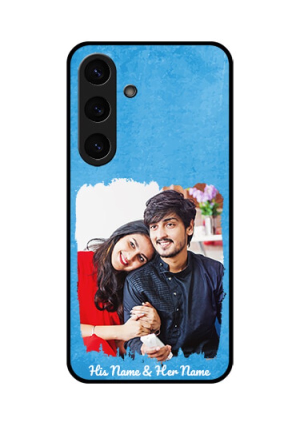 Galaxy S25 Plus 5G Custom Glass Phone Case - Blue Color Vintage Design