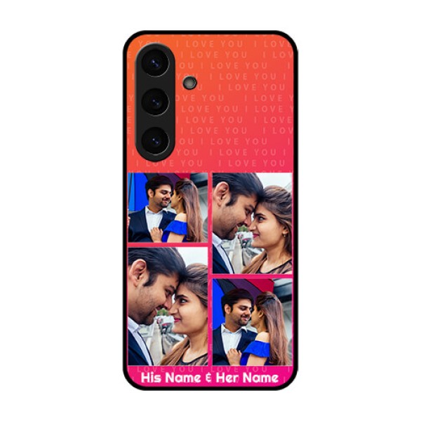Galaxy S25 Plus 5G Custom Glass Phone CaseI Love You Pink Design