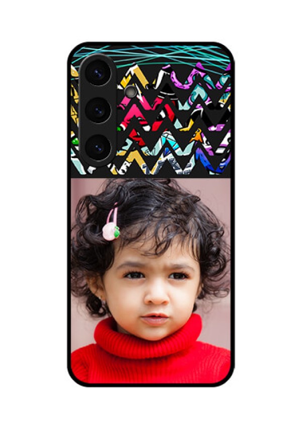 Galaxy S25 Plus 5G Custom Glass Phone CaseNeon Abstract Design