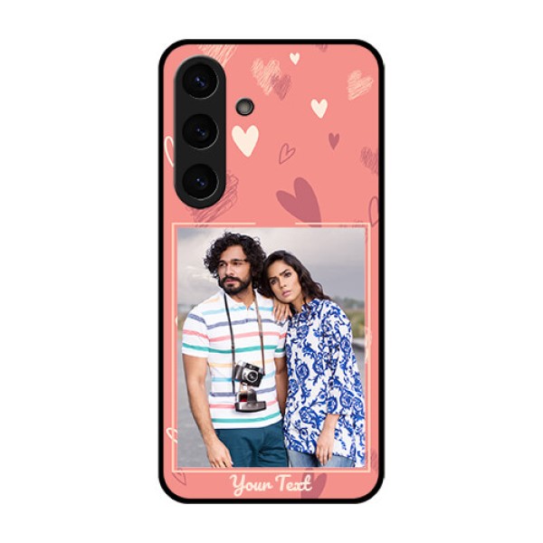 Galaxy S25 Plus 5G Custom Glass Phone CaseLove Doodle Art Design