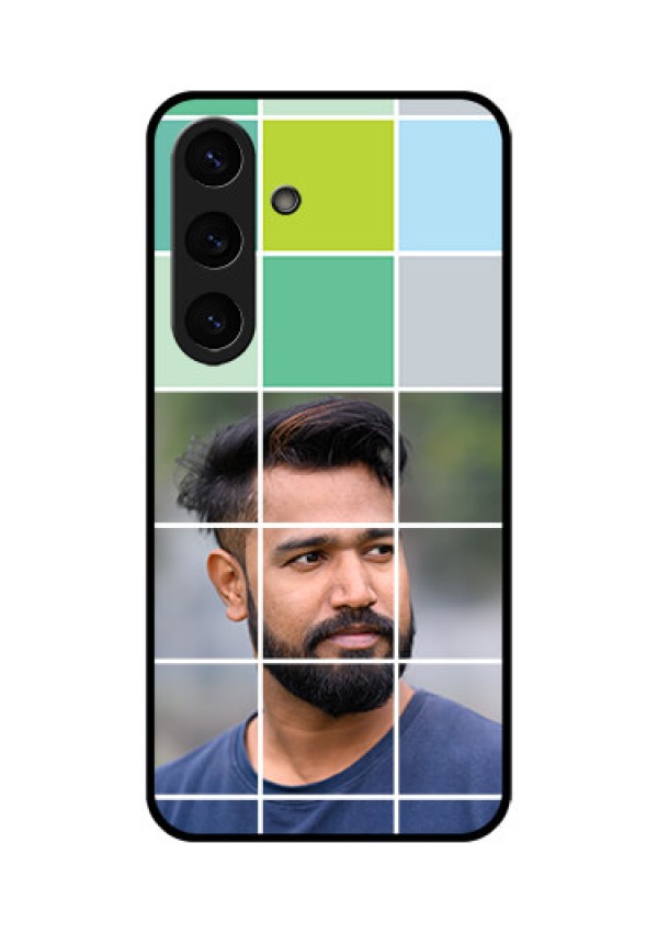 Galaxy S25 Plus 5G Custom Glass Phone CaseWith White Box Pattern