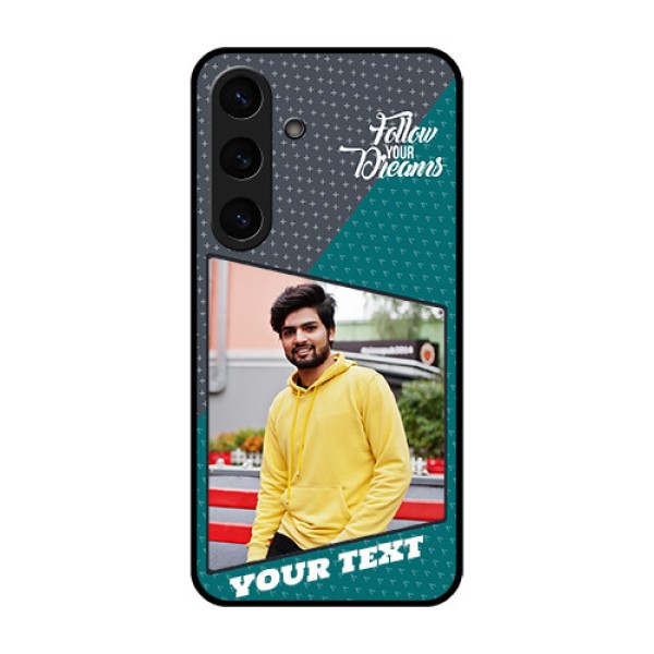 Galaxy S25 Plus 5G Custom Glass Phone CaseBackground Pattern Design With Quote Galaxy S25 Plus 5G Custom Glass Phone CaseBackground Pattern Design With Quote