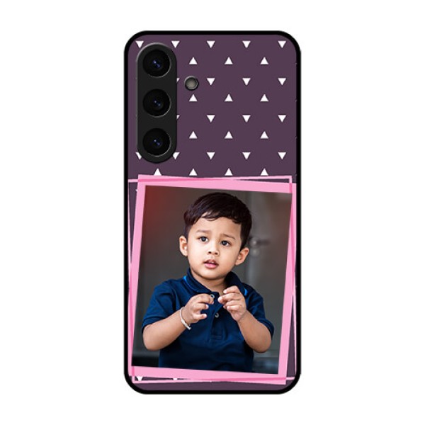 Galaxy S25 Plus 5G Custom Glass Phone CaseTriangle Pattern Dotted Design