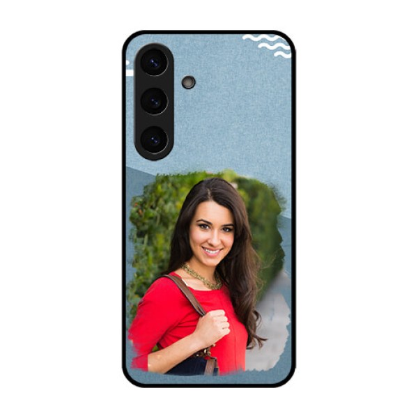 Galaxy S25 Plus 5G Custom Glass Phone CaseGrunge Line Art Design