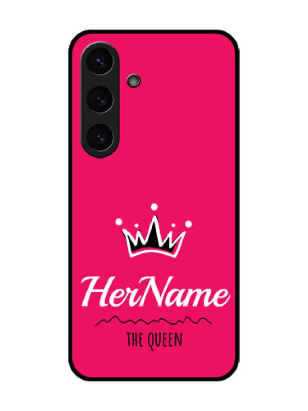 Custom Galaxy S25 Plus 5G Custom Glass Phone CaseQueen With Name Design
