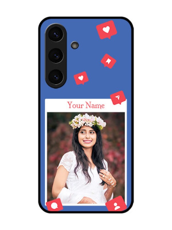 Custom Galaxy S25 Plus 5G Custom Glass Phone CaseLike Share And Comment Design