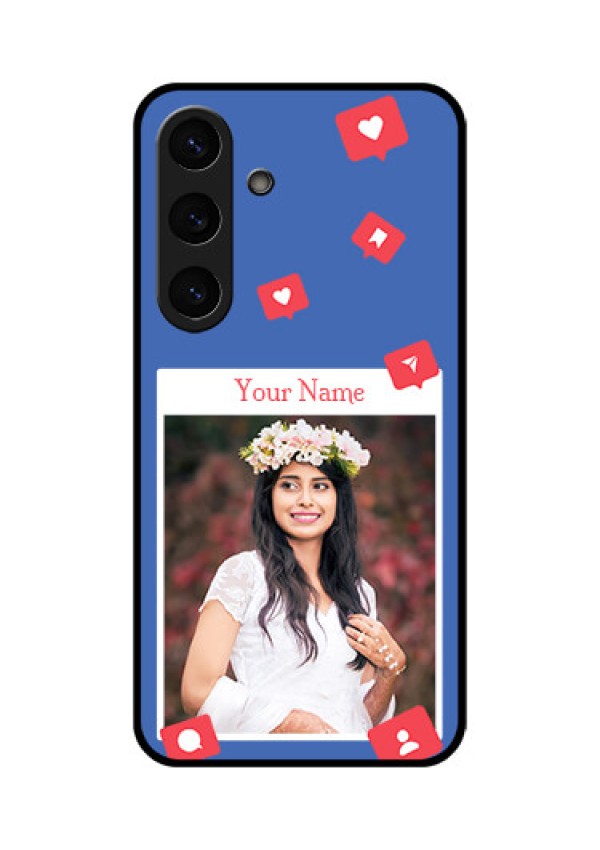 Galaxy S25 Plus 5G Custom Glass Phone CaseLike Share And Comment Design
