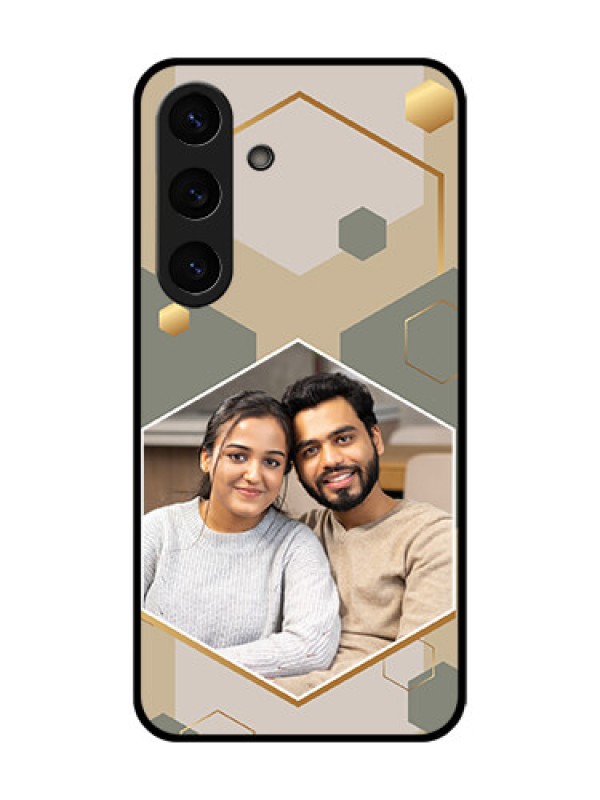 Custom Galaxy S25 Plus 5G Custom Glass Phone CaseStylish Hexagon Pattern Design