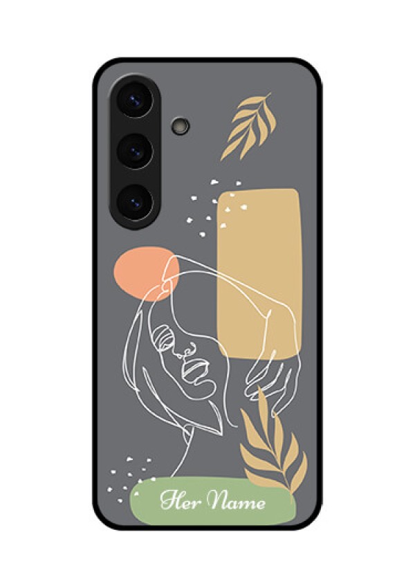 Galaxy S25 Plus 5G Custom Glass Phone CaseGazing Woman Line Art Design