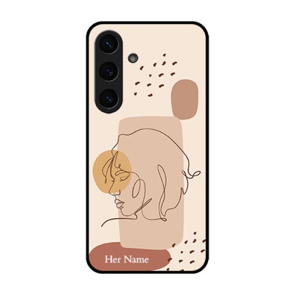 Galaxy S25 Plus 5G Custom Glass Phone CaseCalm Woman Line Art Design Galaxy S25 Plus 5G Custom Glass Phone CaseCalm Woman Line Art Design