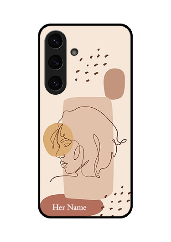 Galaxy S25 Plus 5G Custom Glass Phone CaseCalm Woman Line Art Design