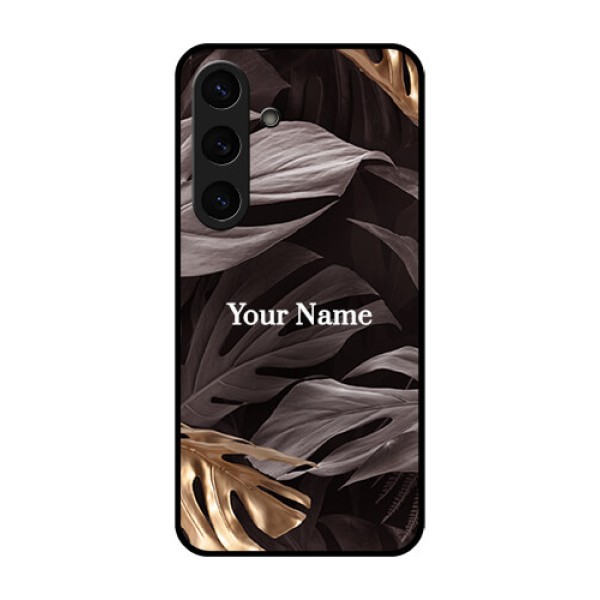 Galaxy S25 Plus 5G Custom Glass Phone CaseWild Leaves Digital Paint Design Galaxy S25 Plus 5G Custom Glass Phone CaseWild Leaves Digital Paint Design