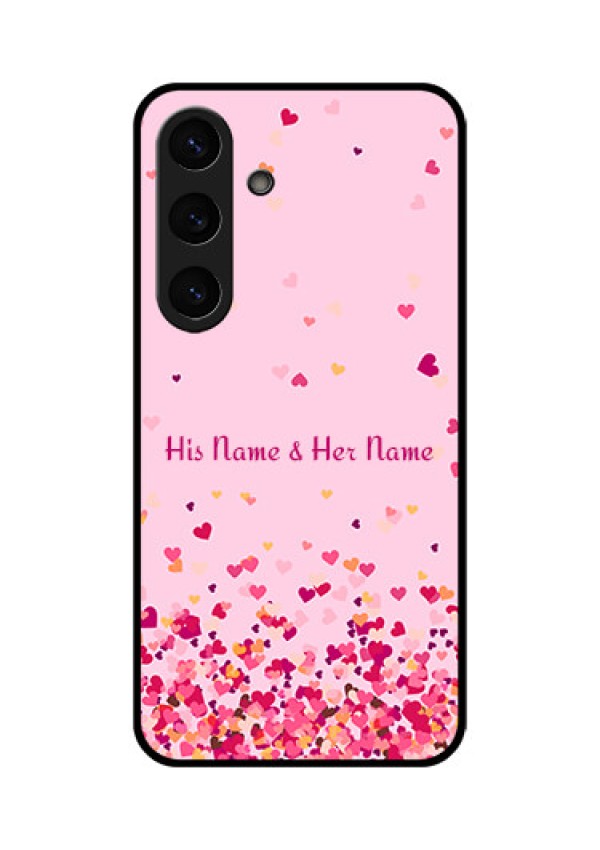 Galaxy S25 Plus 5G Custom Glass Phone CaseFloating Hearts Design