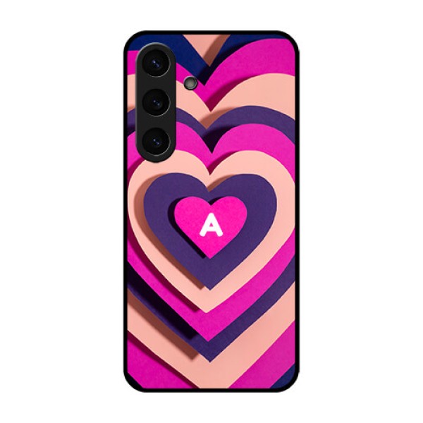 Galaxy S25 Plus 5G Custom Glass Phone CaseCute Heart Pattern Design