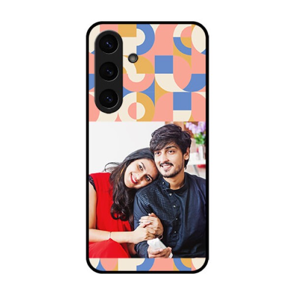 Galaxy S25 Plus 5G Custom Glass Phone CaseSemi - Circle Maze Pattern Design Galaxy S25 Plus 5G Custom Glass Phone CaseSemi - Circle Maze Pattern Design