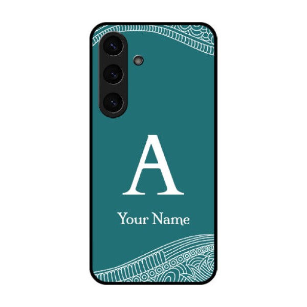 Galaxy S25 Plus 5G Custom Glass Phone CaseLine Art Pattern With Custom Name Design Galaxy S25 Plus 5G Custom Glass Phone CaseLine Art Pattern With Custom Name Design