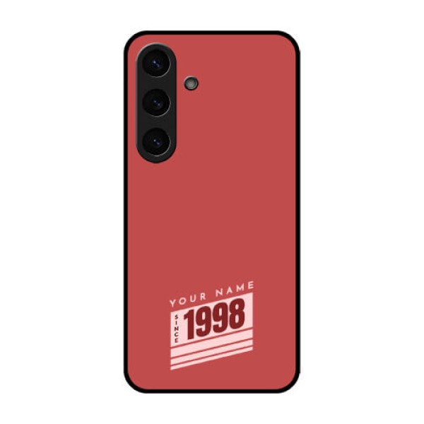 Galaxy S25 Plus 5G Custom Glass Phone CaseRed Custom Year Of Birth Design Galaxy S25 Plus 5G Custom Glass Phone CaseRed Custom Year Of Birth Design