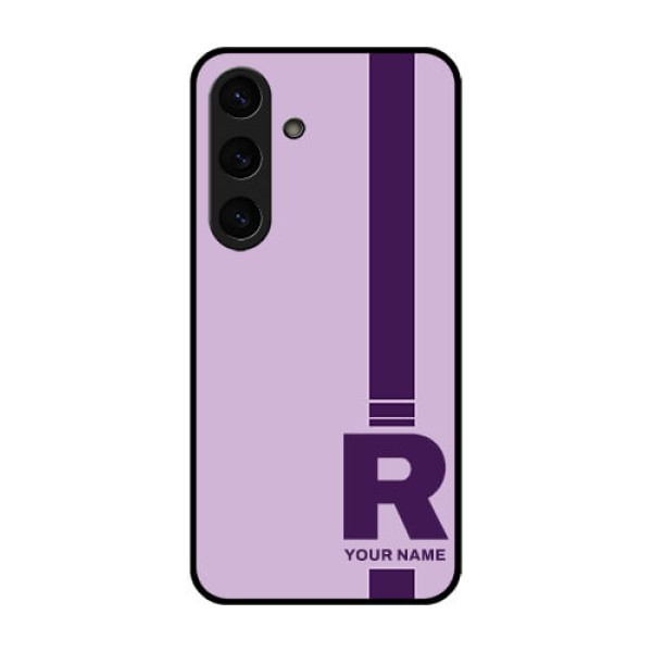 Galaxy S25 Plus 5G Custom Glass Phone CaseSimple Dual Tone Stripe With Name Design Galaxy S25 Plus 5G Custom Glass Phone CaseSimple Dual Tone Stripe With Name Design