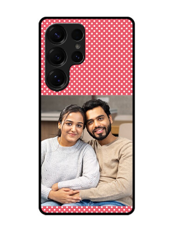 Custom Galaxy S25 Ultra 5G Custom Glass Phone CaseWhite Dotted Design