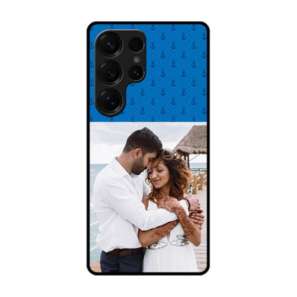 Galaxy S25 Ultra 5G Custom Glass Phone CaseBlue Anchors Design