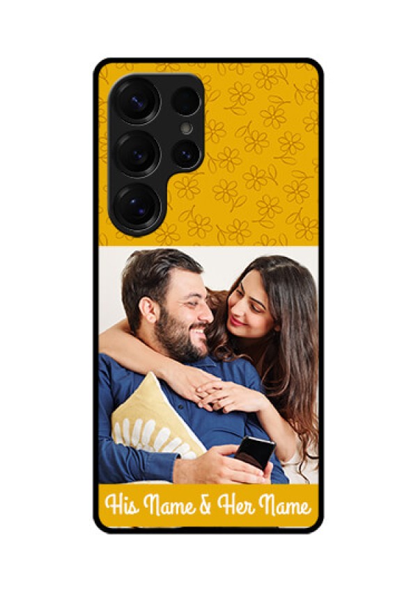 Galaxy S25 Ultra 5G Custom Glass Phone CaseYellow Floral Design