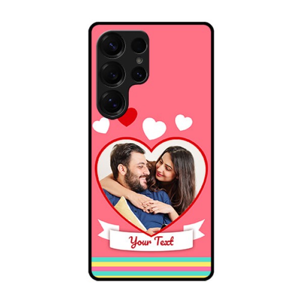 Galaxy S25 Ultra 5G Custom Glass Phone CaseLove Shapes Doodle Design