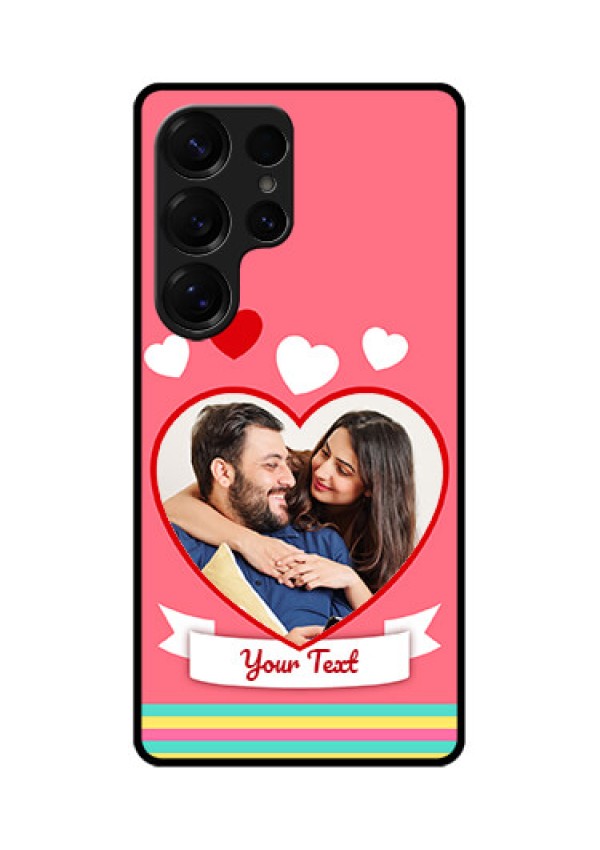 Galaxy S25 Ultra 5G Custom Glass Phone CaseLove Shapes Doodle Design
