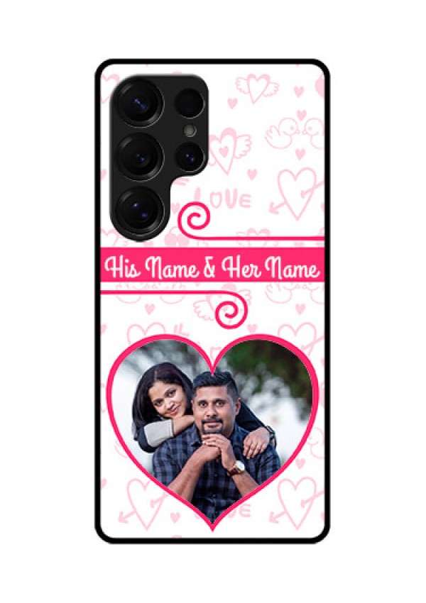 Galaxy S25 Ultra 5G Custom Glass Phone CaseHeart Shape Love Design
