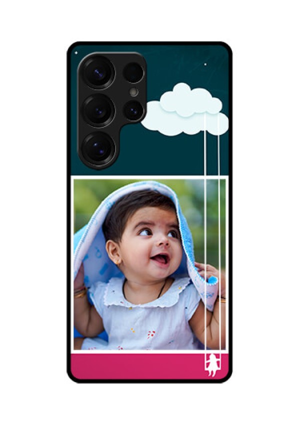 Galaxy S25 Ultra 5G Custom Glass Phone CaseCute Girl With Cloud Design