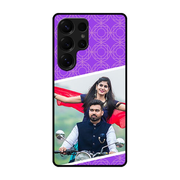 Galaxy S25 Ultra 5G Custom Glass Phone CaseViolet Color Pattern Design Galaxy S25 Ultra 5G Custom Glass Phone CaseViolet Color Pattern Design