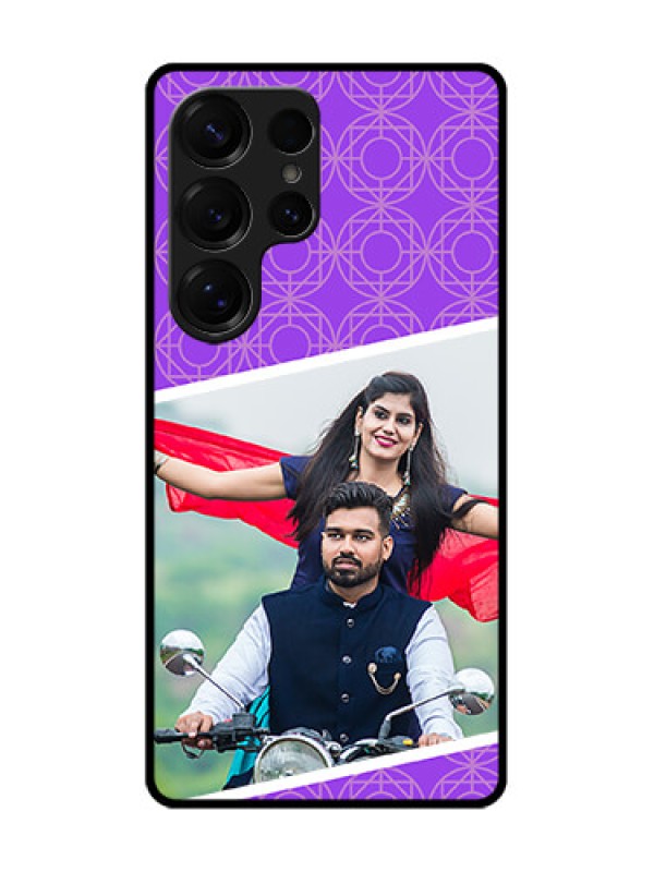 Custom Galaxy S25 Ultra 5G Custom Glass Phone CaseViolet Color Pattern Design