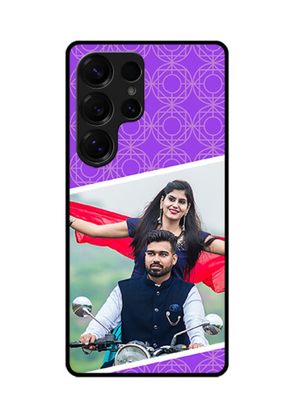 Galaxy S25 Ultra 5G Custom Glass Phone CaseViolet Color Pattern Design