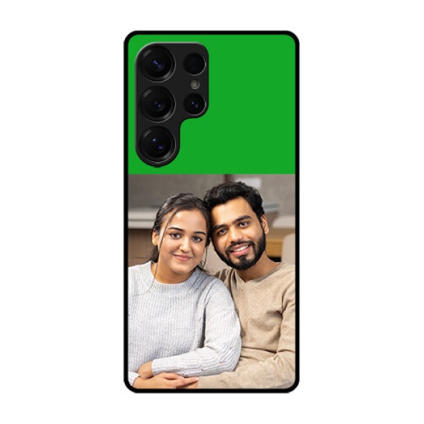 Galaxy S25 Ultra 5G Custom Glass Phone CaseGreen Pattern Design