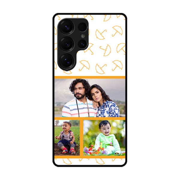 Galaxy S25 Ultra 5G Custom Glass Phone CaseYellow Pattern Design