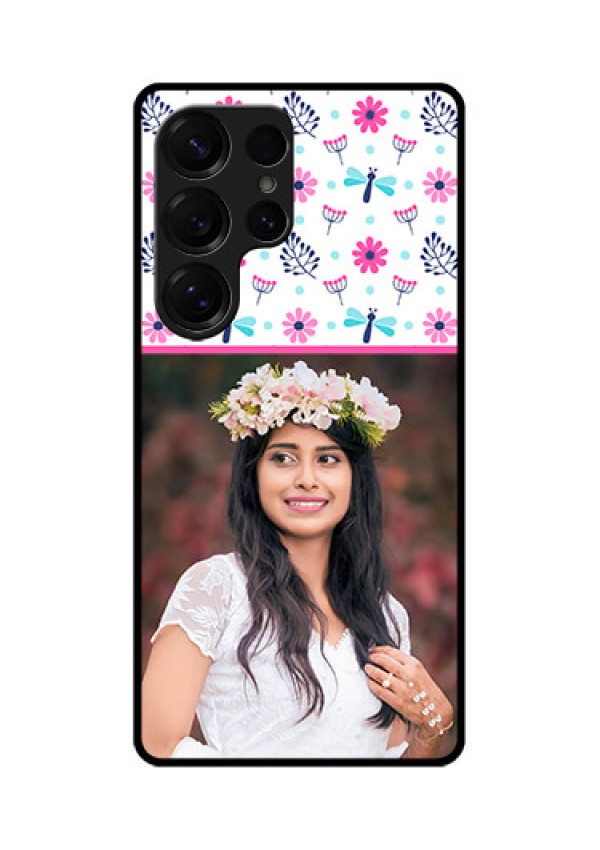 Galaxy S25 Ultra 5G Custom Glass Phone CaseColorful Flower Design