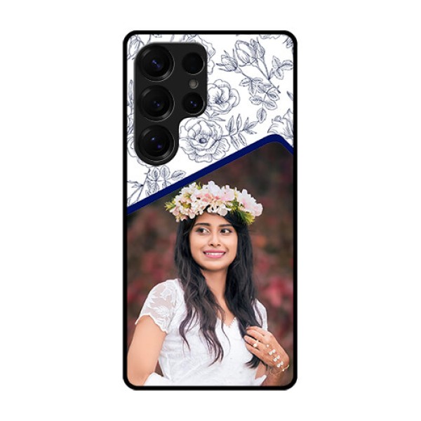 Galaxy S25 Ultra 5G Custom Glass Phone CaseClassy Floral Design Galaxy S25 Ultra 5G Custom Glass Phone CaseClassy Floral Design