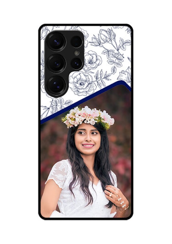 Galaxy S25 Ultra 5G Custom Glass Phone CaseClassy Floral Design