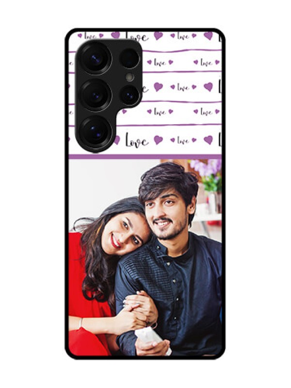 Custom Galaxy S25 Ultra 5G Custom Glass Phone CaseCouples Heart Design