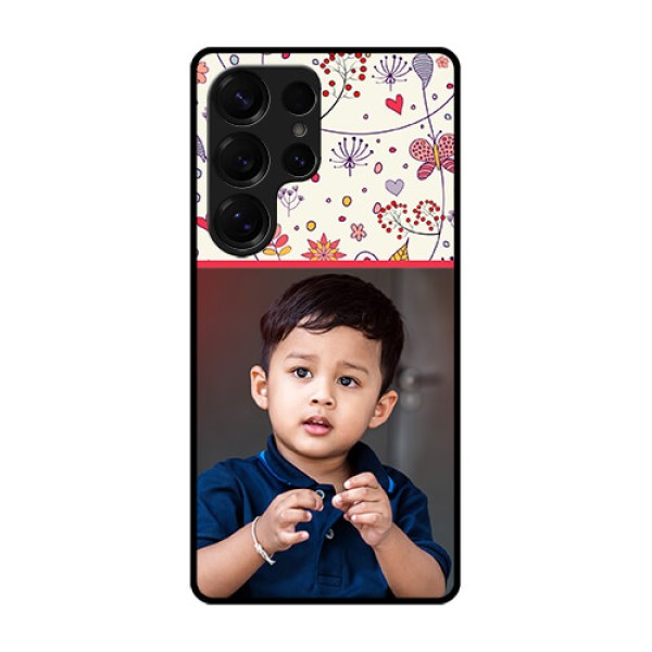 Galaxy S25 Ultra 5G Custom Glass Phone CasePremium Floral Design