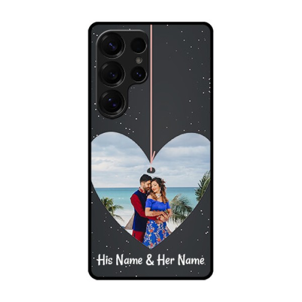 Galaxy S25 Ultra 5G Custom Glass Phone CaseHanging Heart Design