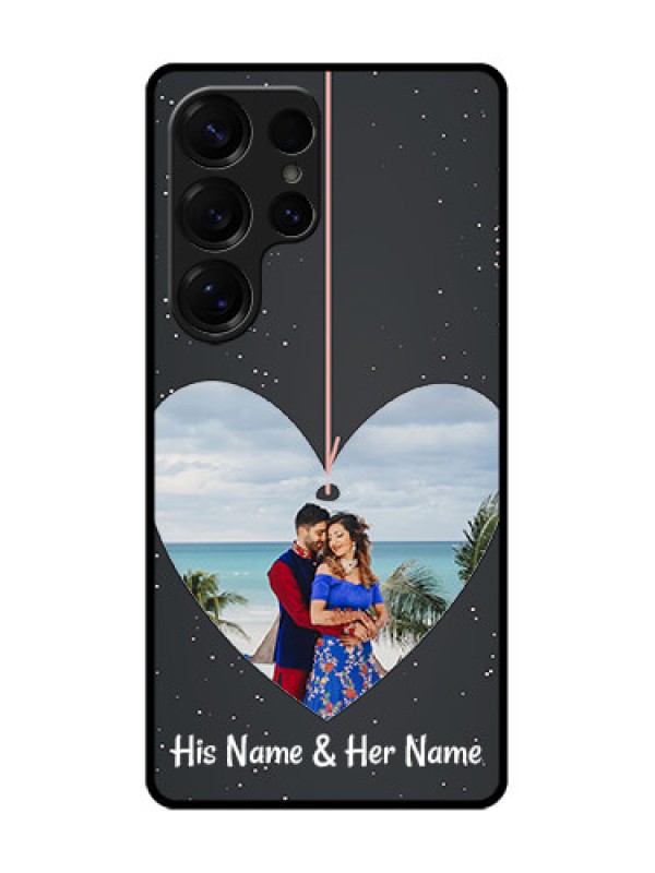 Custom Galaxy S25 Ultra 5G Custom Glass Phone CaseHanging Heart Design