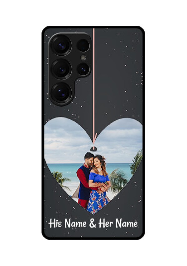 Galaxy S25 Ultra 5G Custom Glass Phone CaseHanging Heart Design