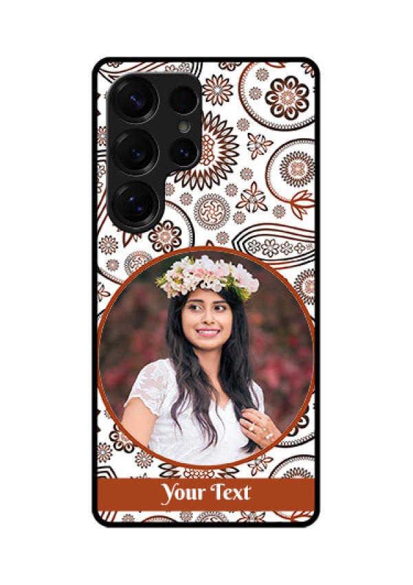 Galaxy S25 Ultra 5G Custom Glass Phone CaseAbstract Flower Design