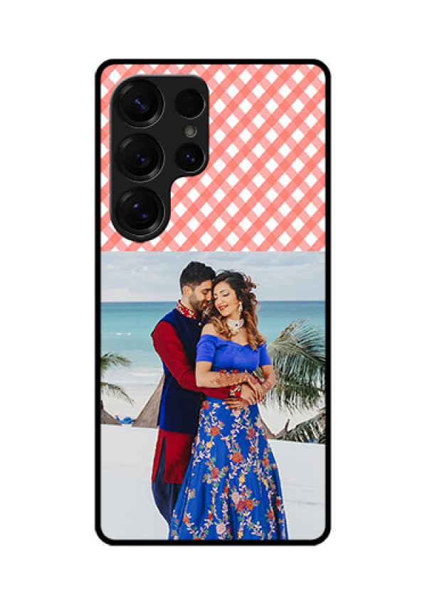 Galaxy S25 Ultra 5G Custom Glass Phone CasePink Pattern Design