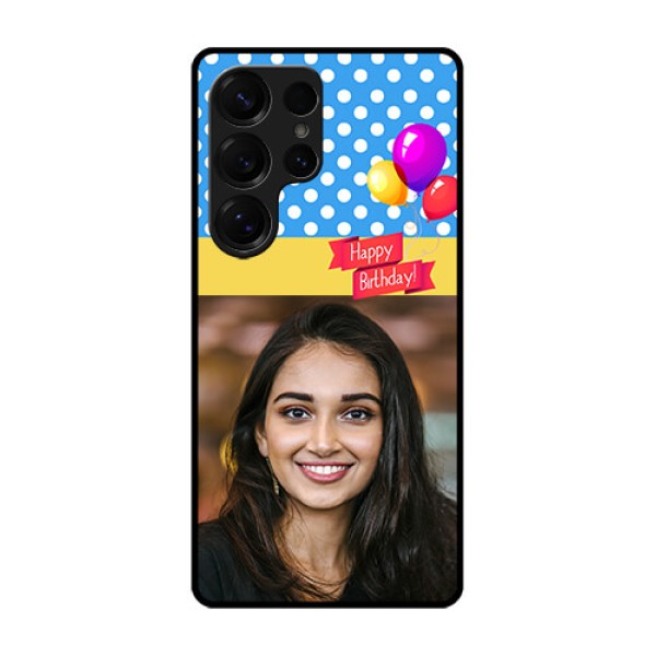 Galaxy S25 Ultra 5G Custom Glass Phone CaseHappy Birthday Design