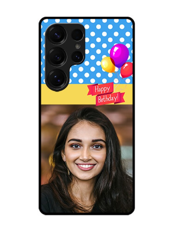 Custom Galaxy S25 Ultra 5G Custom Glass Phone CaseHappy Birthday Design