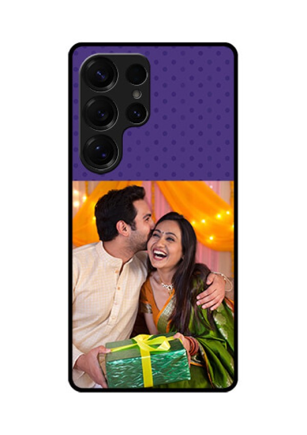 Galaxy S25 Ultra 5G Custom Glass Phone CaseViolet Colored Pattern Design